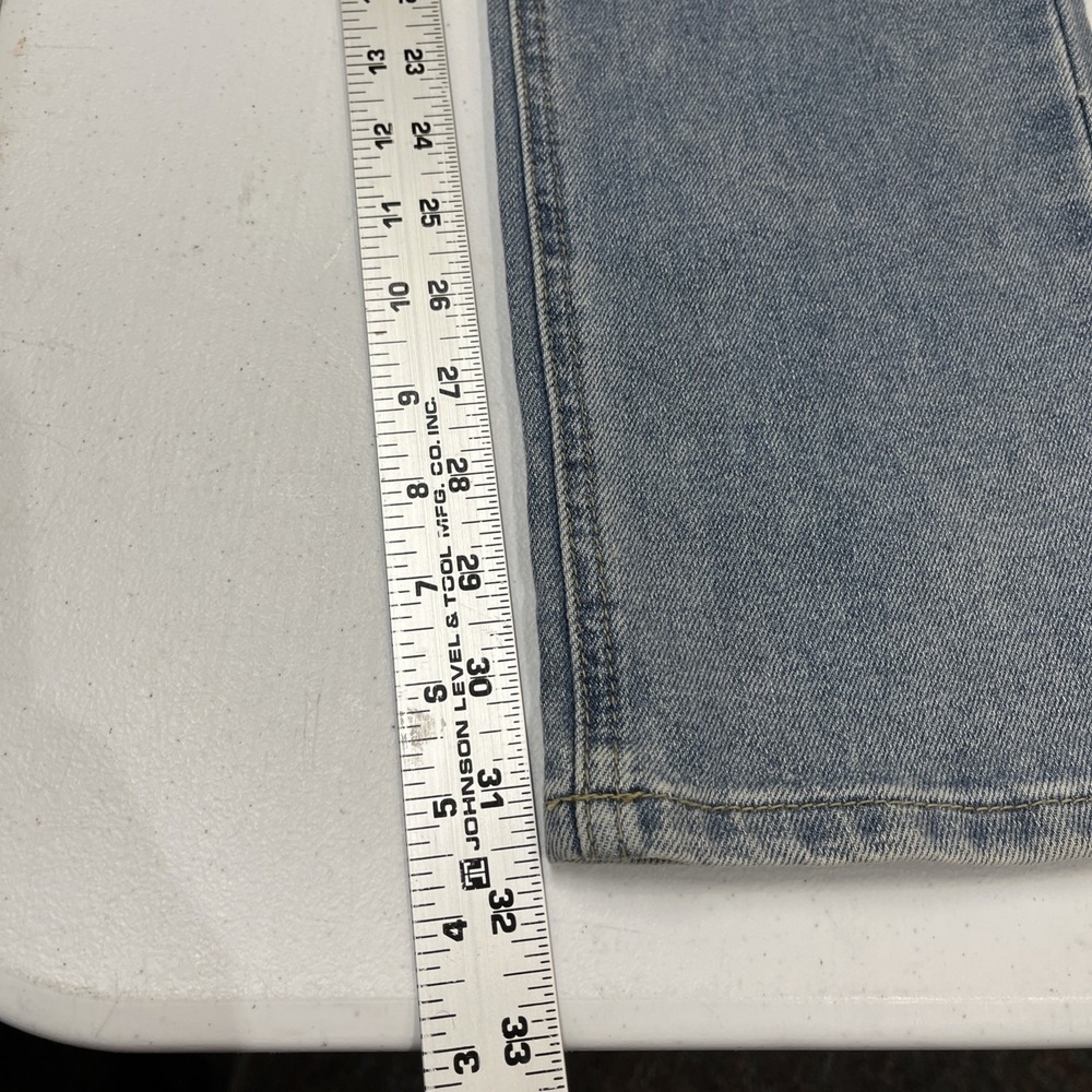 & Everything Denim Jeans Relaxed Straight Leg Size 28/32 Distressed Light Wash - Picture 7 of 16